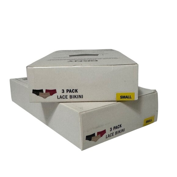 NWT DKNY 2 Boxes 6 PAIRS Womens Small Underslimmers Lace Bikini Black Red Beige - Picture 8 of 10